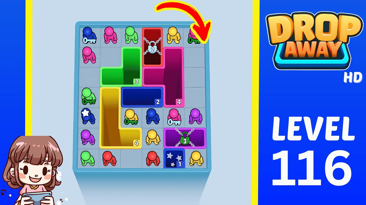 Drop Away Level 116: Drop Away Level 116 - Walkthrough Solution Game