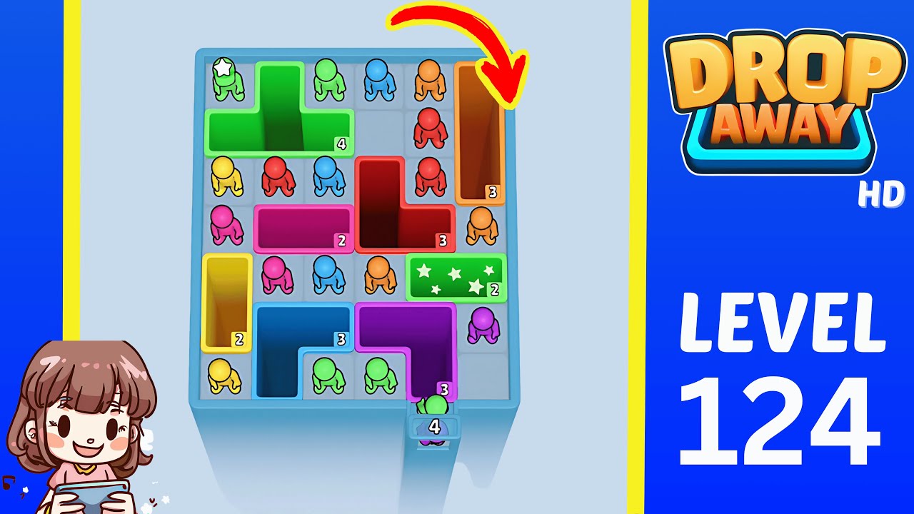 Drop Away Level 124: Drop Away Level 124 - Walkthrough Solution Game
