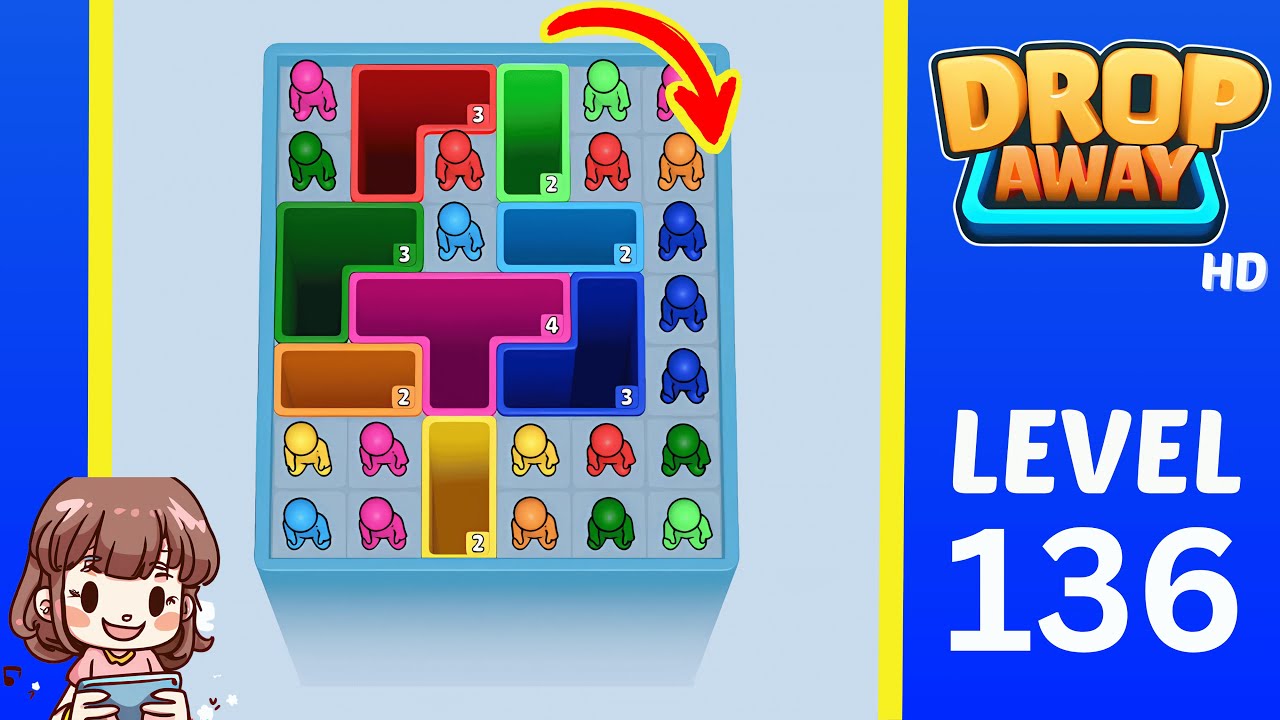 Drop Away Level 136: Drop Away Level 136 - Walkthrough Solution Game