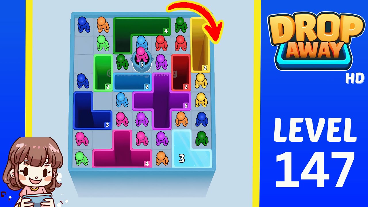 Drop Away Level 147: Drop Away Level 147 - Walkthrough Solution Game