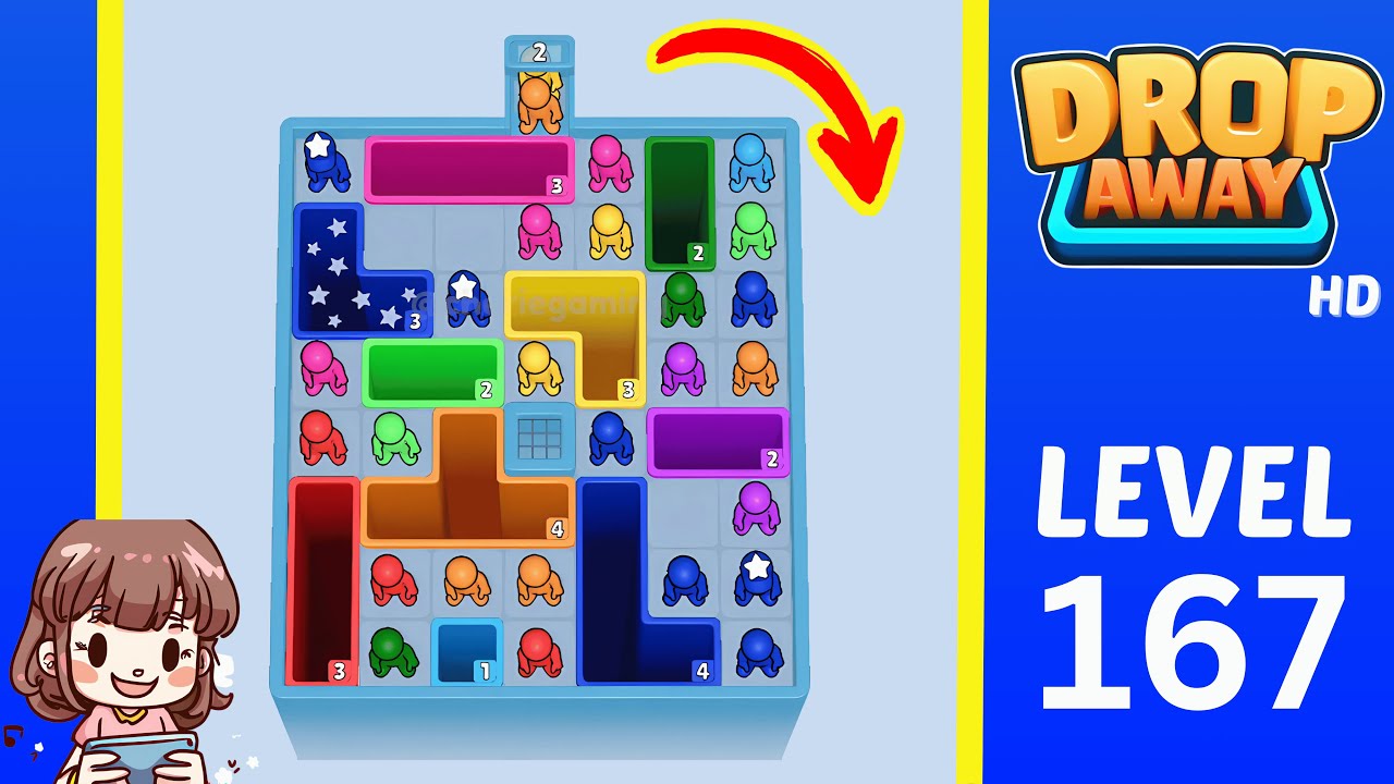 Drop Away Level 167: Drop Away Level 167 - Walkthrough Solution Game