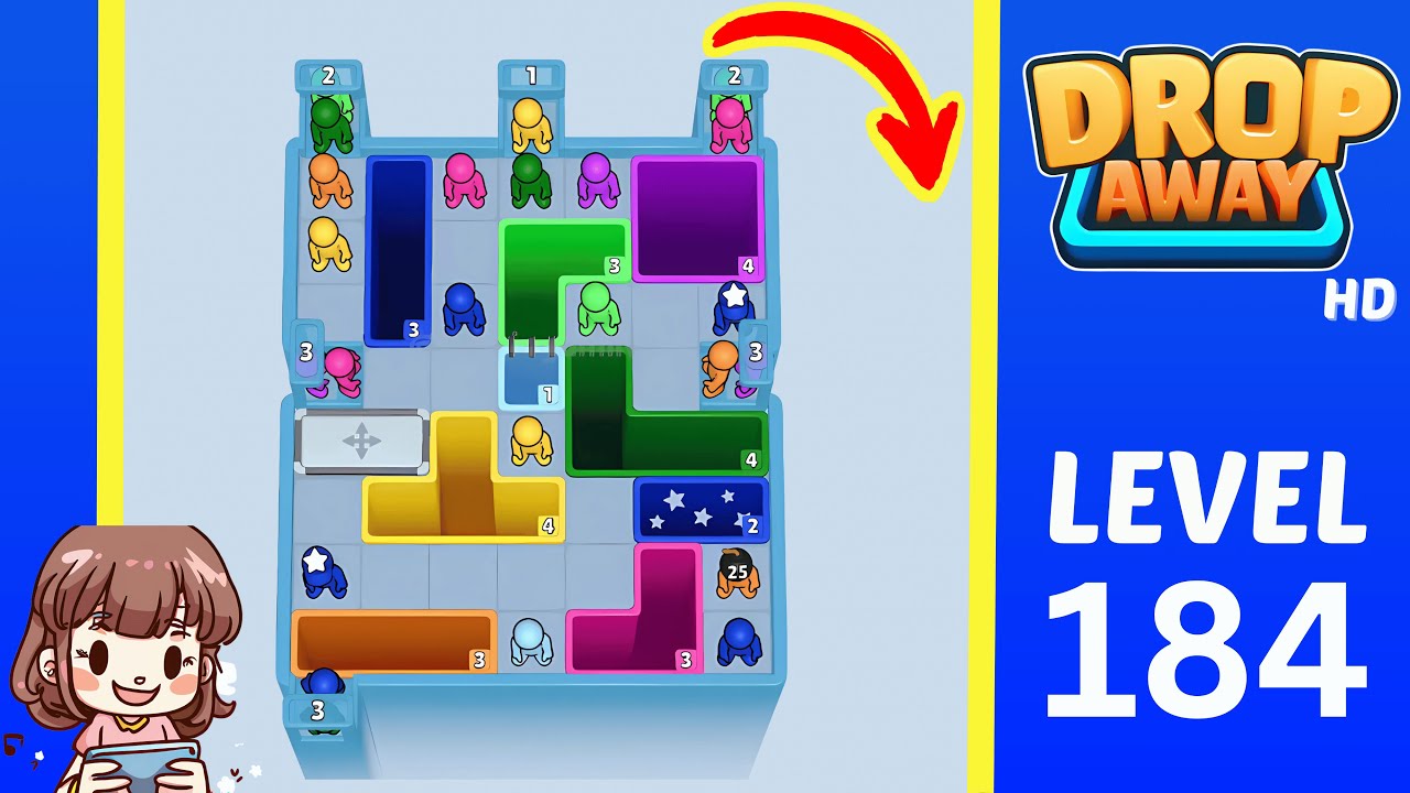 Drop Away Level 184: Drop Away Level 184 - Walkthrough Solution Game