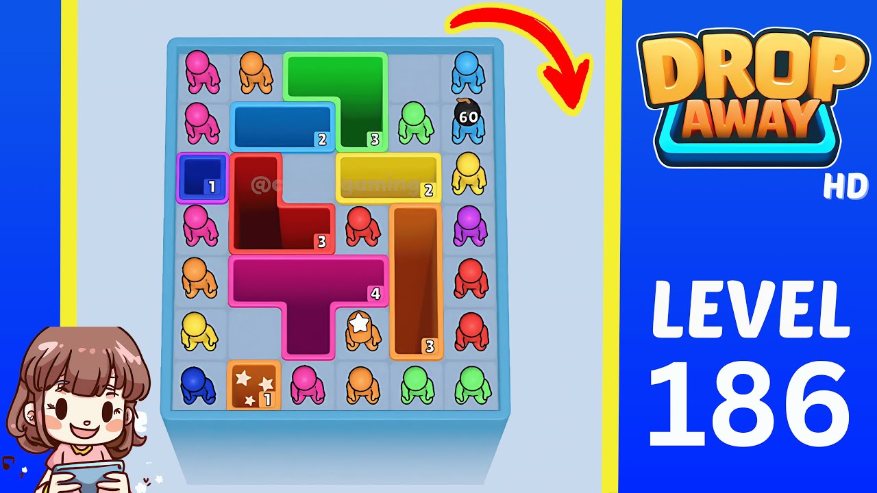 Drop Away Level 186: Drop Away Level 186 - Walkthrough Solution Game