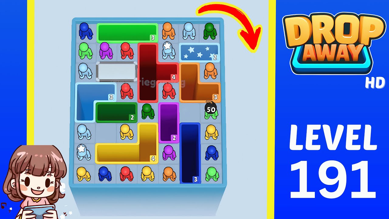 Drop Away Level 191: Drop Away Level 191 - Walkthrough Solution Game