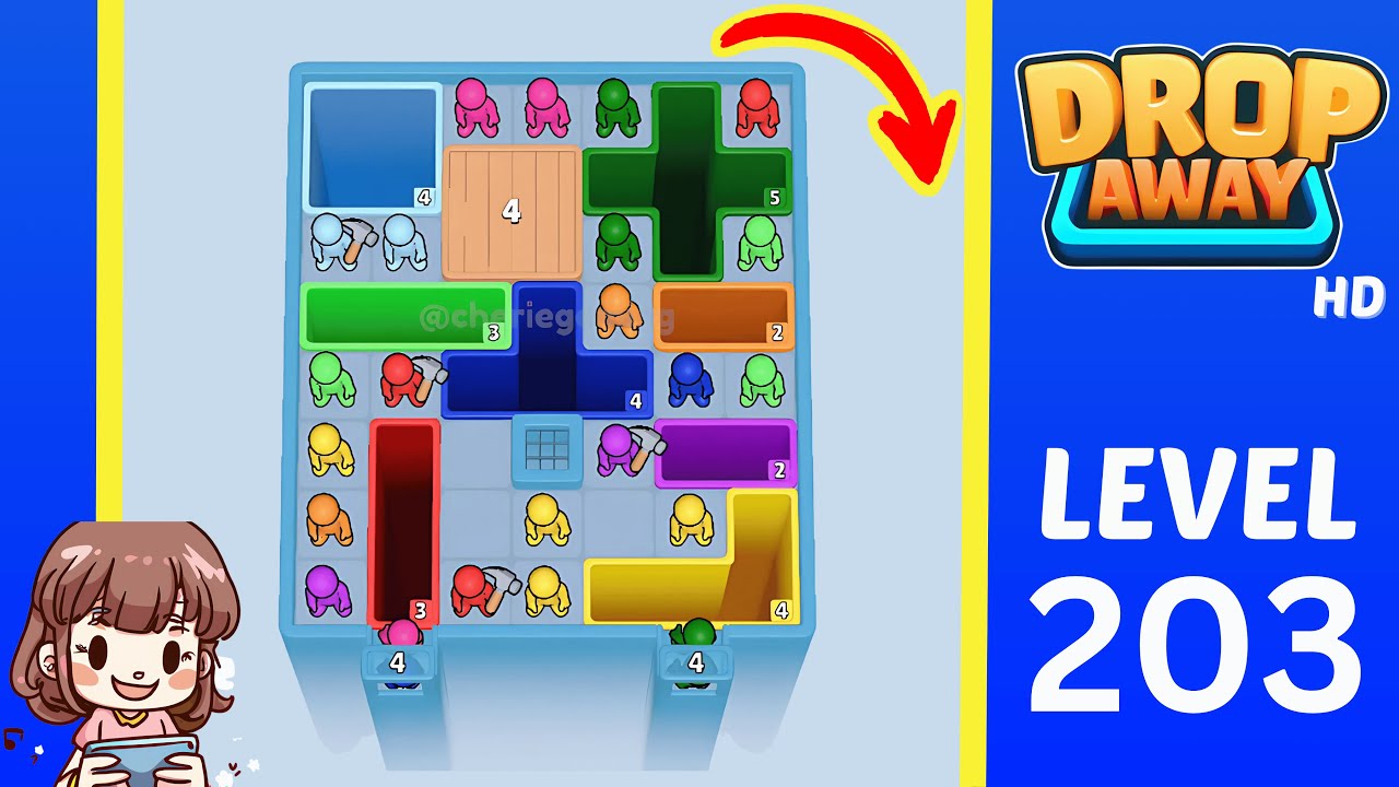 Drop Away Level 203: Drop Away Level 203 - Walkthrough Solution Game