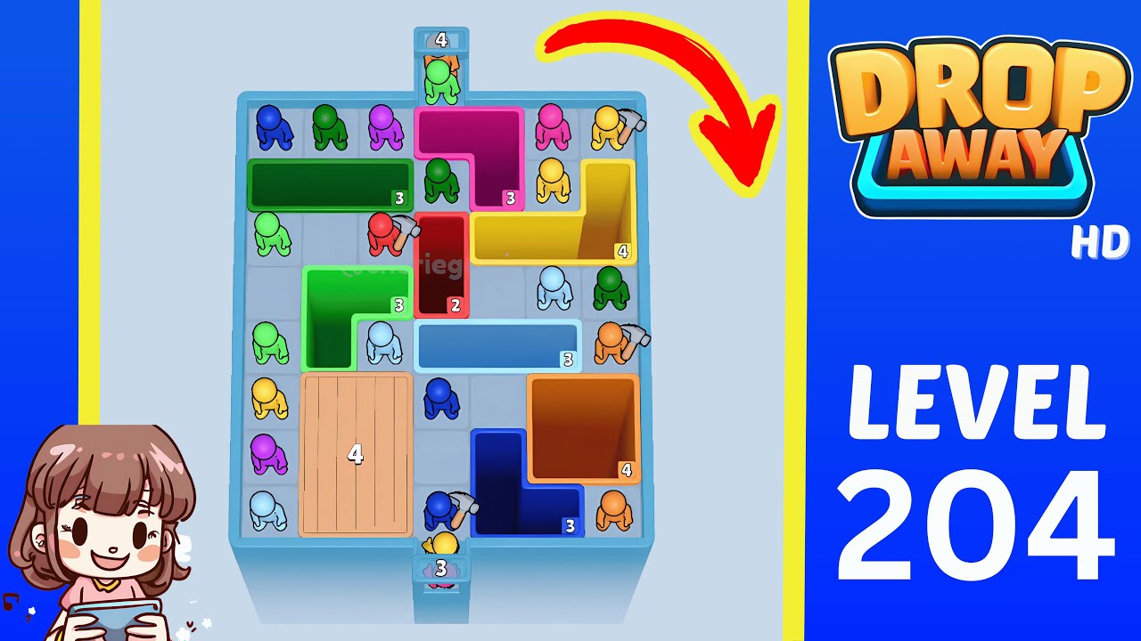 Drop Away Level 204: Drop Away Level 204 - Walkthrough Solution Game