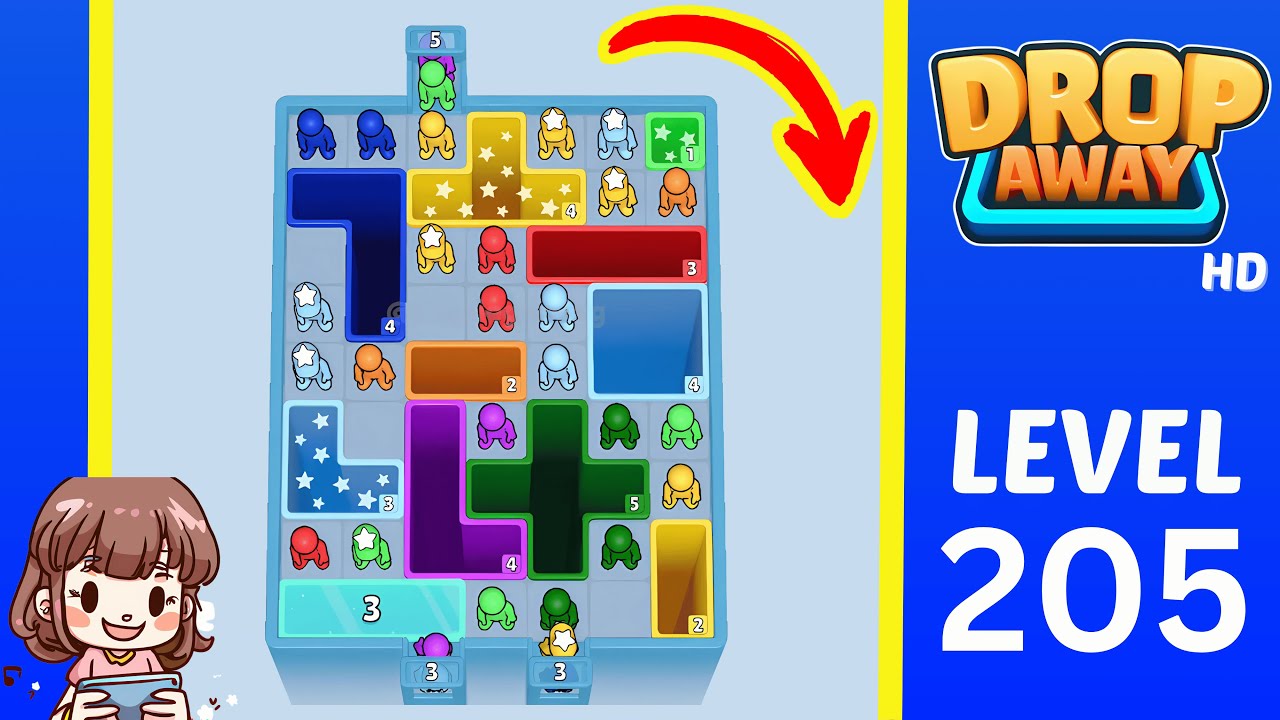 Drop Away Level 205: Drop Away Level 205 - Walkthrough Solution Game