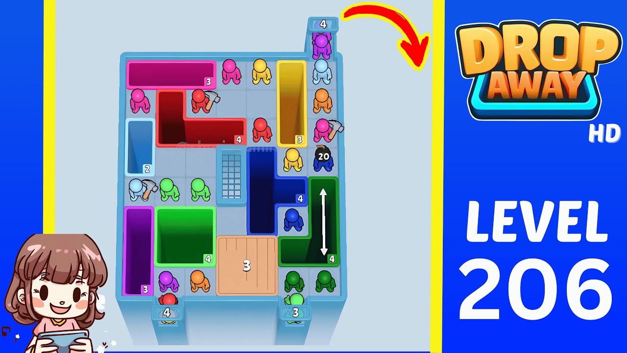Drop Away Level 206: Drop Away Level 206 - Walkthrough Solution Game