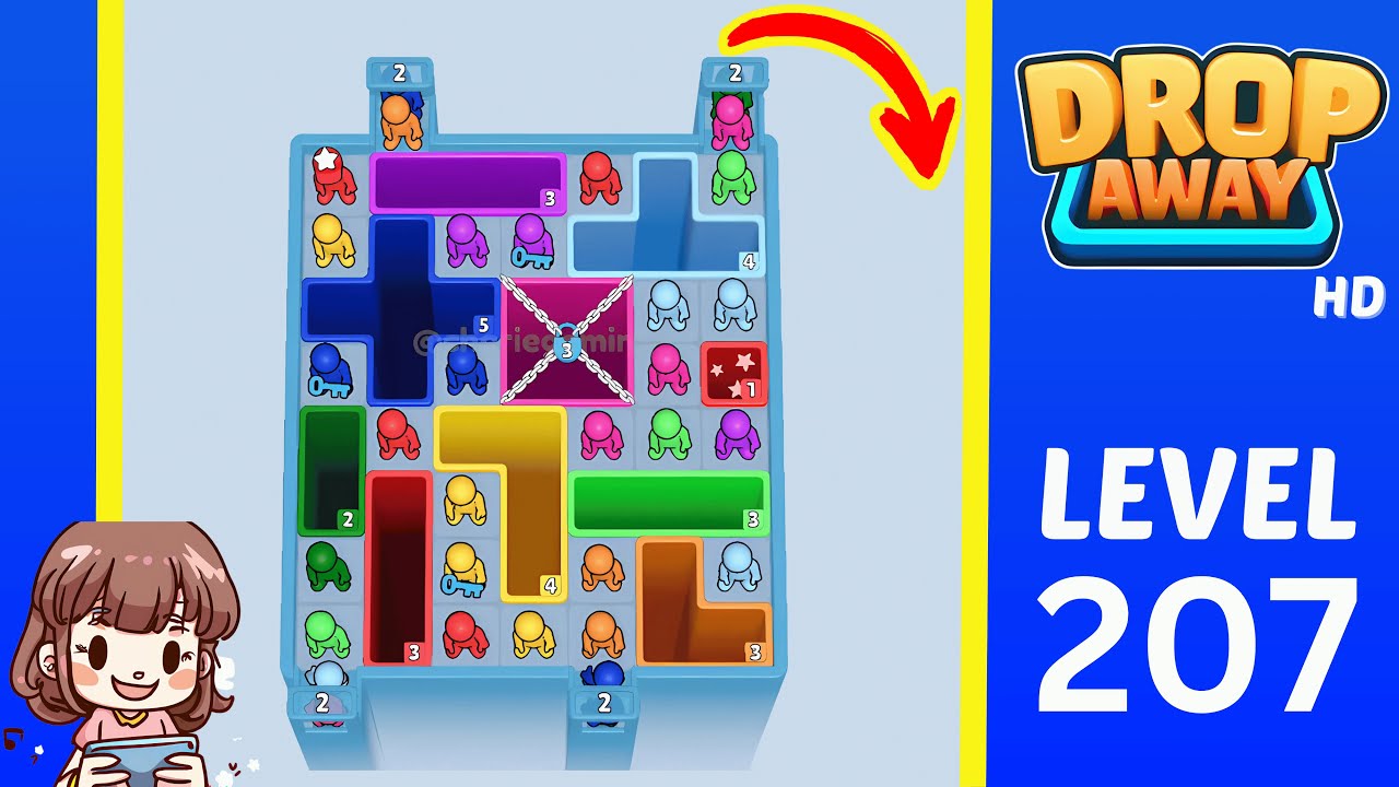 Drop Away Level 207: Drop Away Level 207 - Walkthrough Solution Game