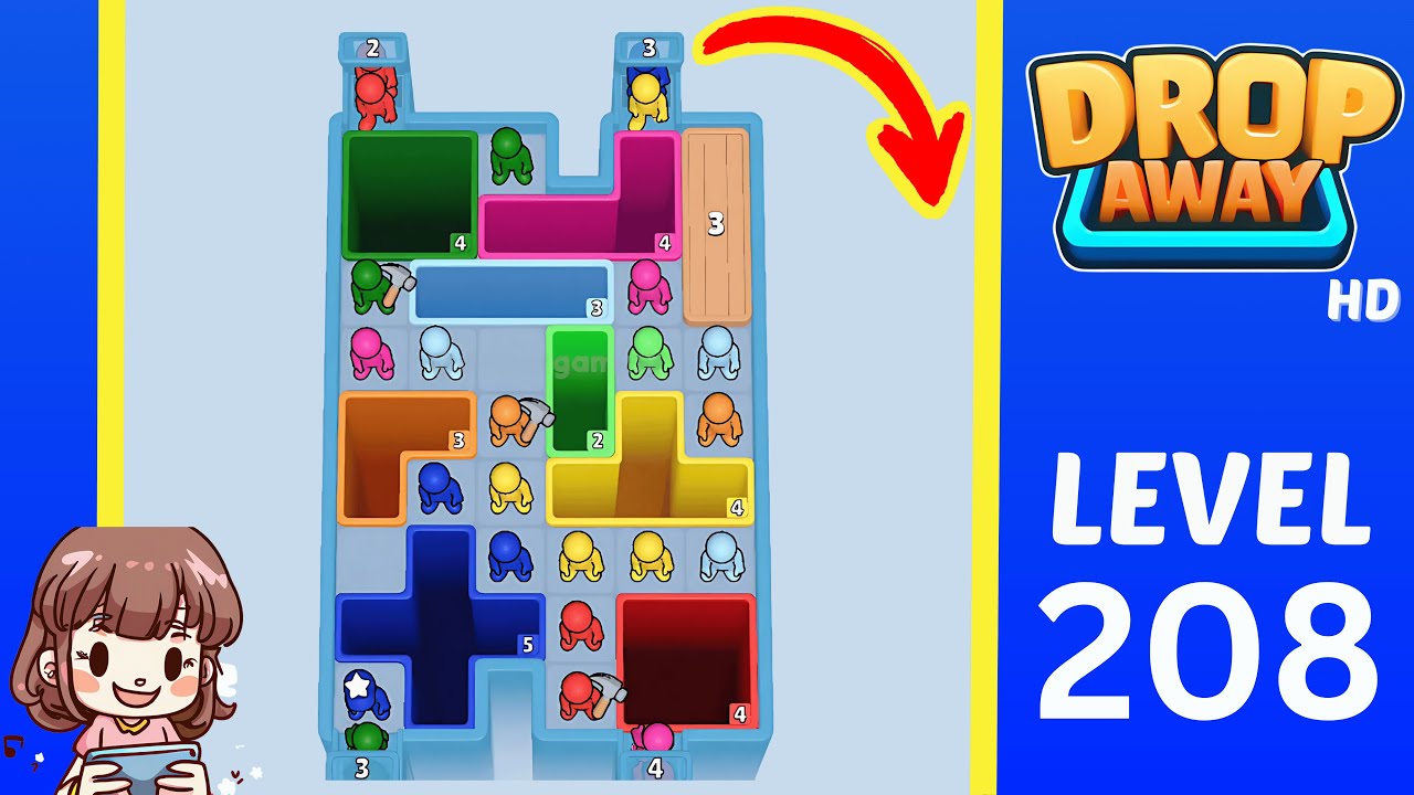Drop Away Level 208: Drop Away Level 208 - Walkthrough Solution Game