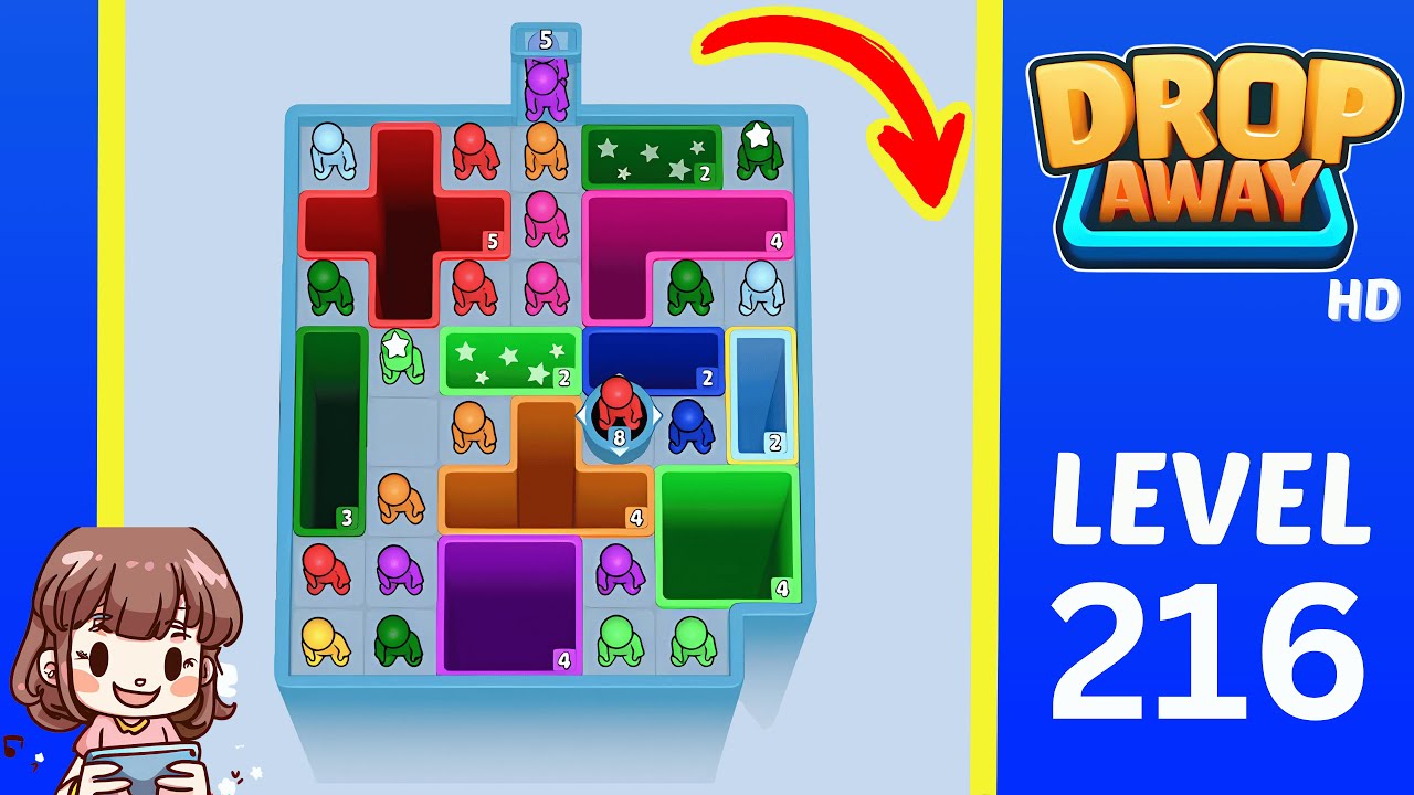 Drop Away Level 216: Drop Away Level 216 - Walkthrough Solution Game