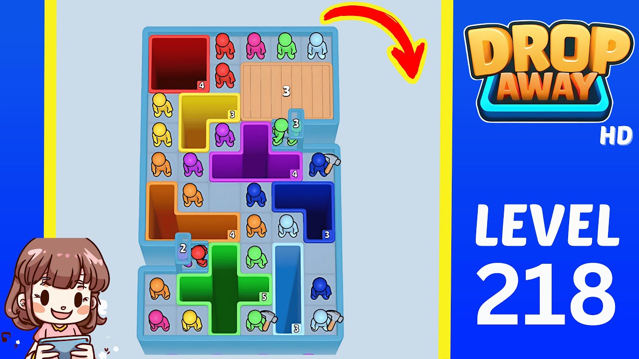 Drop Away Level 218: Drop Away Level 218 - Walkthrough Solution Game