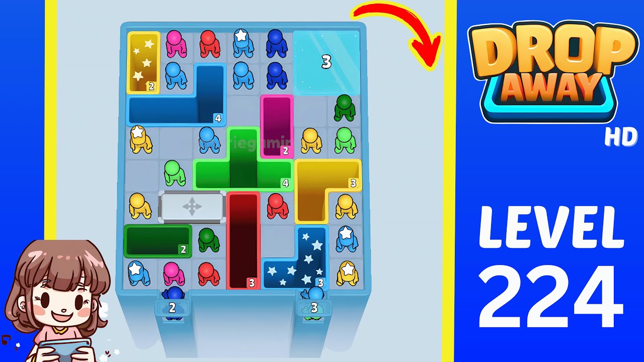 Drop Away Level 224: Drop Away Level 224 - Walkthrough Solution Game