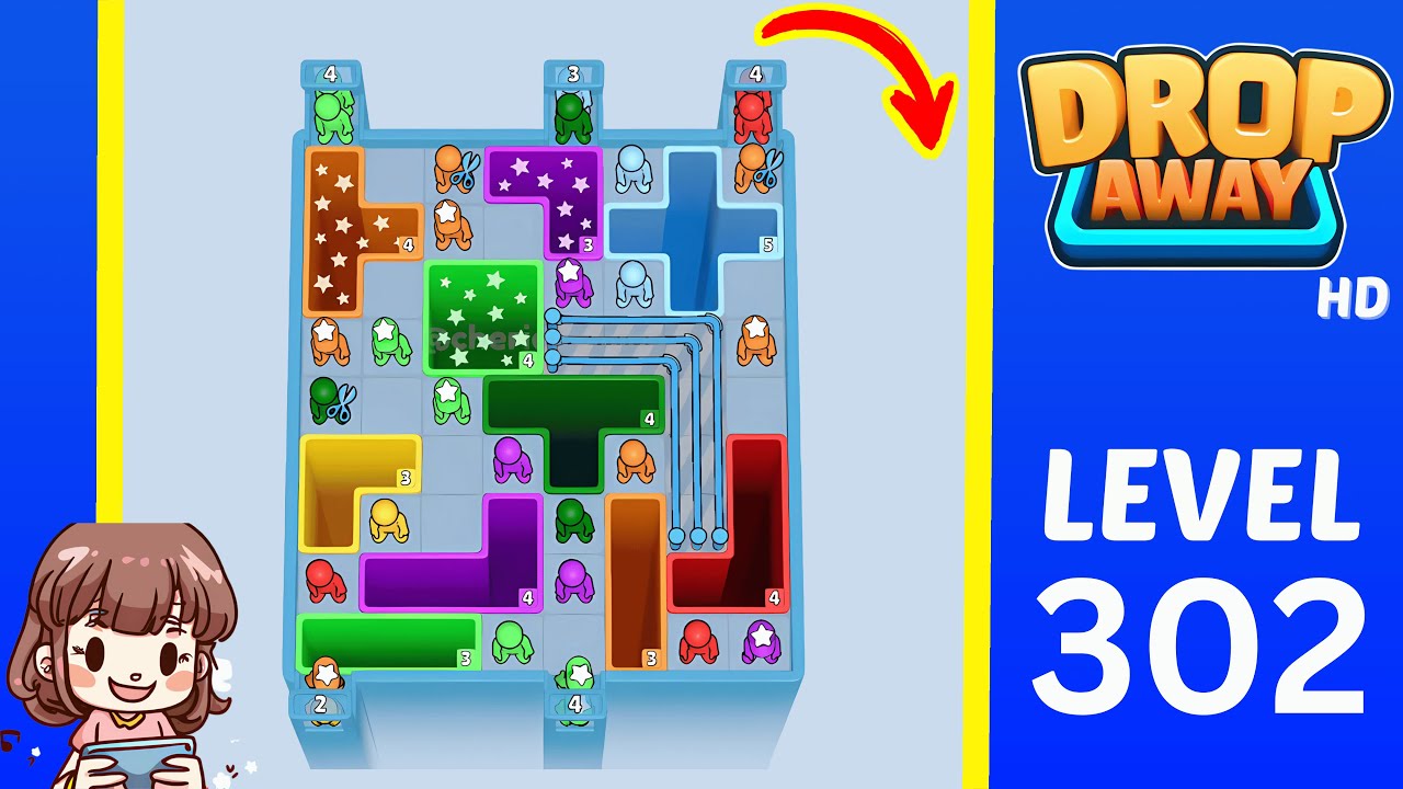 Drop Away Level 302: Drop Away Level 302 - Walkthrough Solution Game