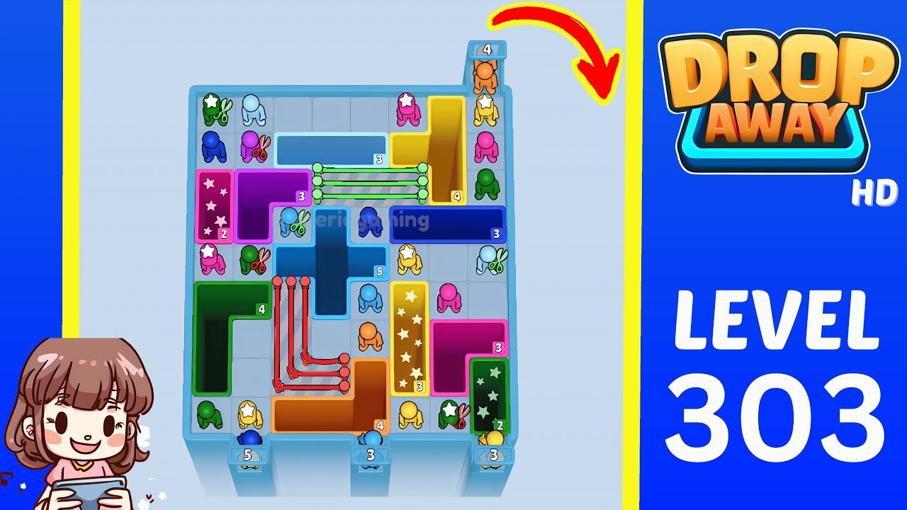 Drop Away Level 303: Drop Away Level 303 - Walkthrough Solution Game