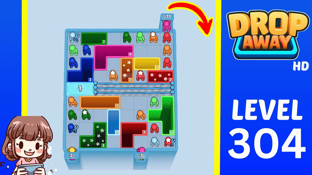 Drop Away Level 304: Drop Away Level 304 - Walkthrough Solution Game
