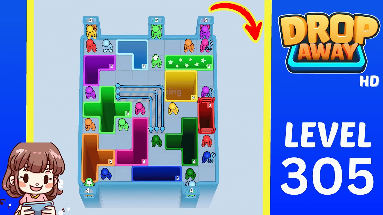 Drop Away Level 305: Drop Away Level 305 - Walkthrough Solution Game