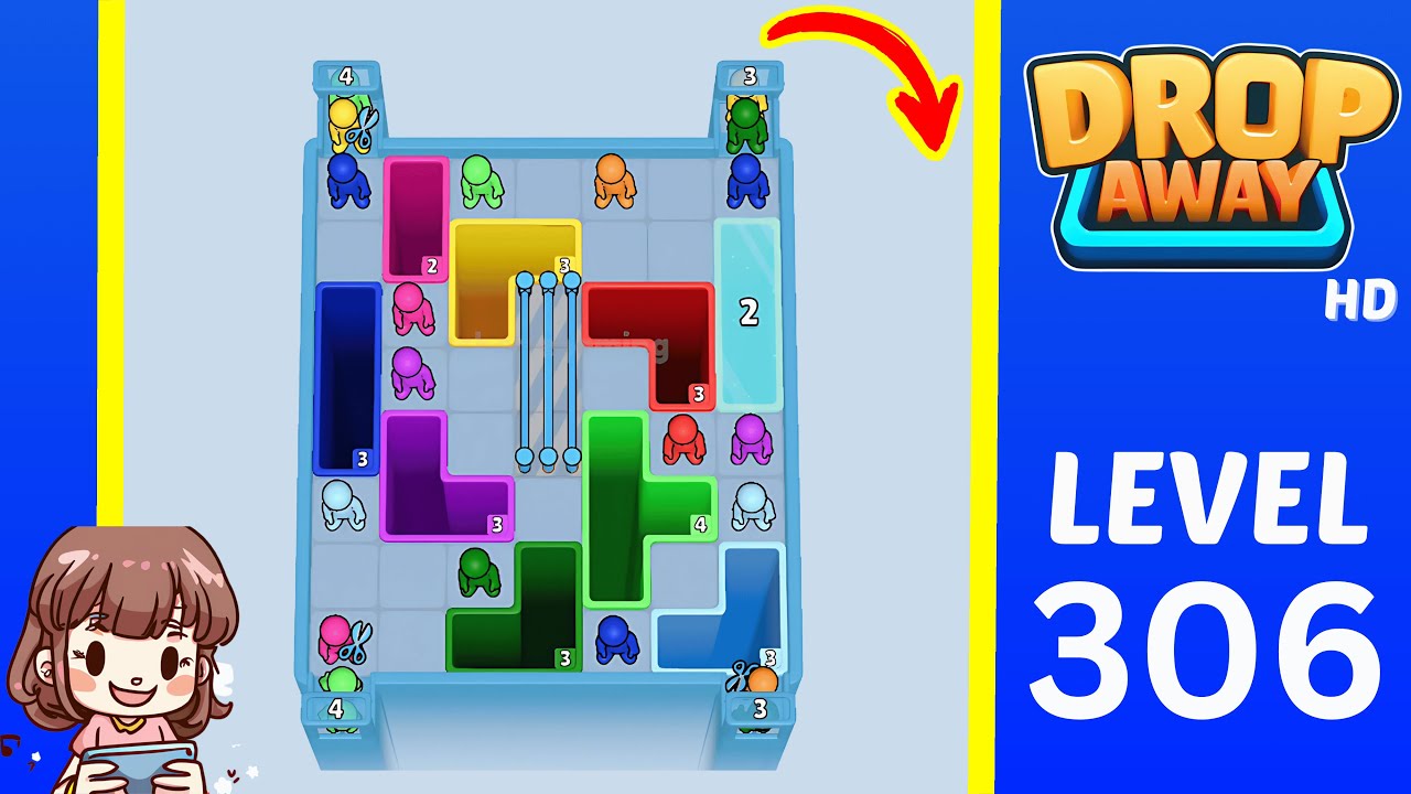 Drop Away Level 306: Drop Away Level 306 - Walkthrough Solution Game