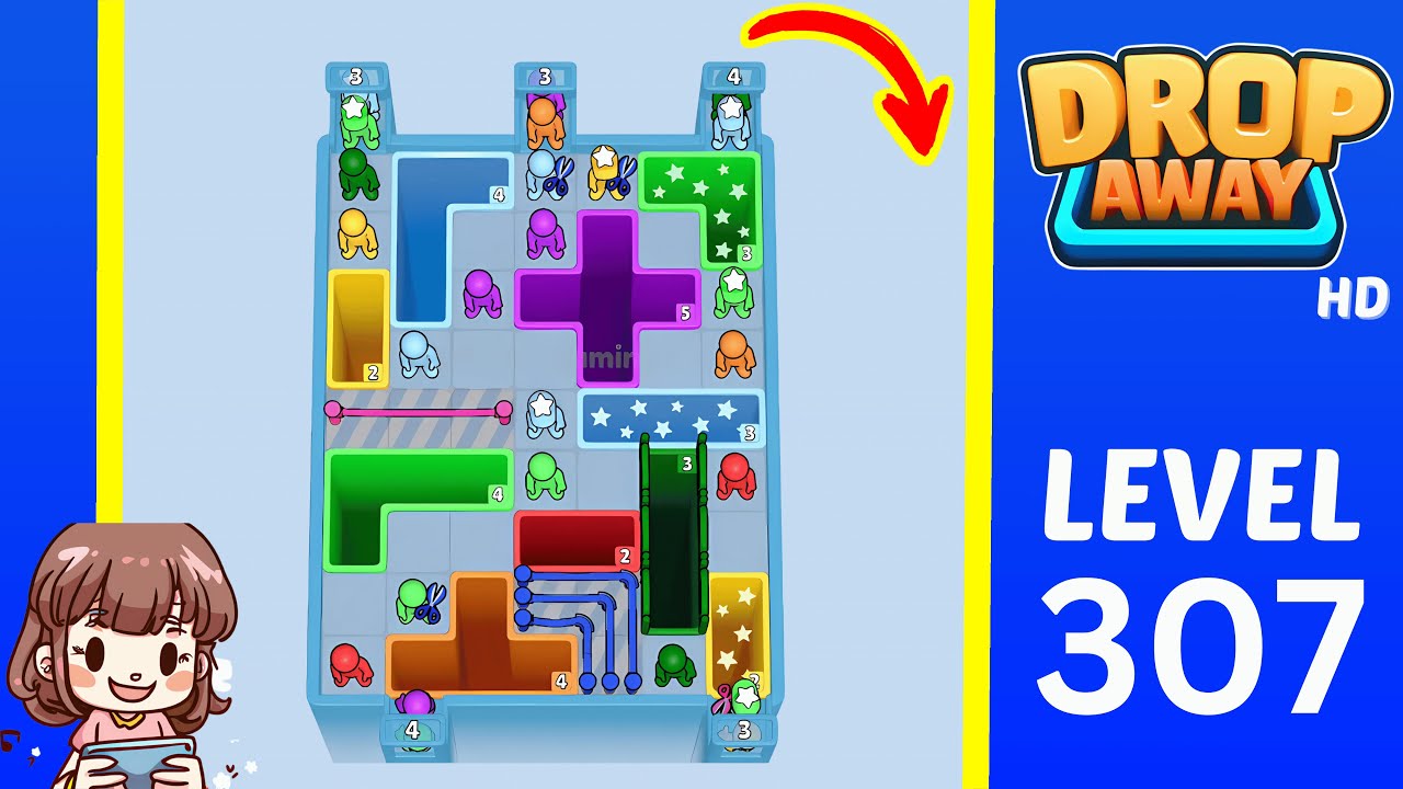 Drop Away Level 307: Drop Away Level 307 - Walkthrough Solution Game
