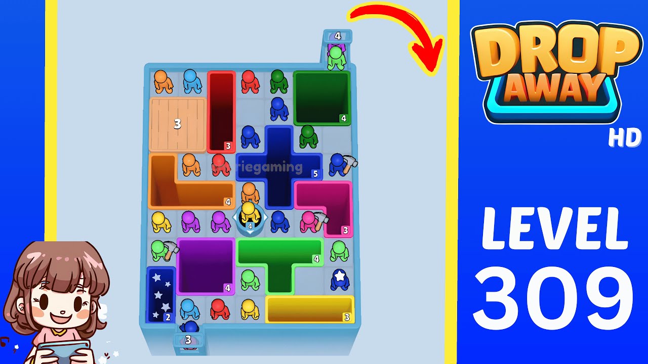 Drop Away Level 309: Drop Away Level 309 - Walkthrough Solution Game