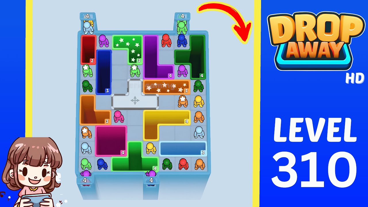 Drop Away Level 310: Drop Away Level 310 - Walkthrough Solution Game