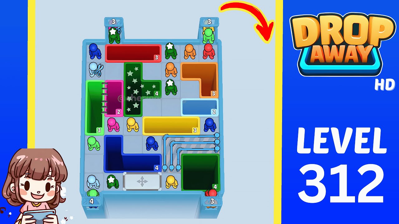 Drop Away Level 312: Drop Away Level 312 - Walkthrough Solution Game