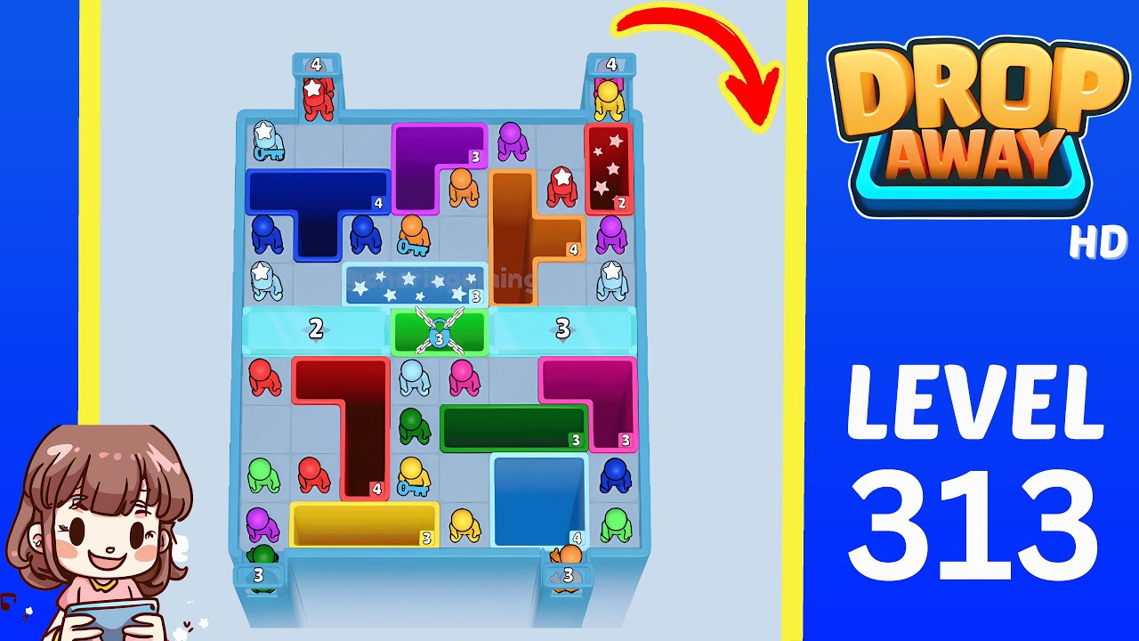 Drop Away Level 313: Drop Away Level 313 - Walkthrough Solution Game