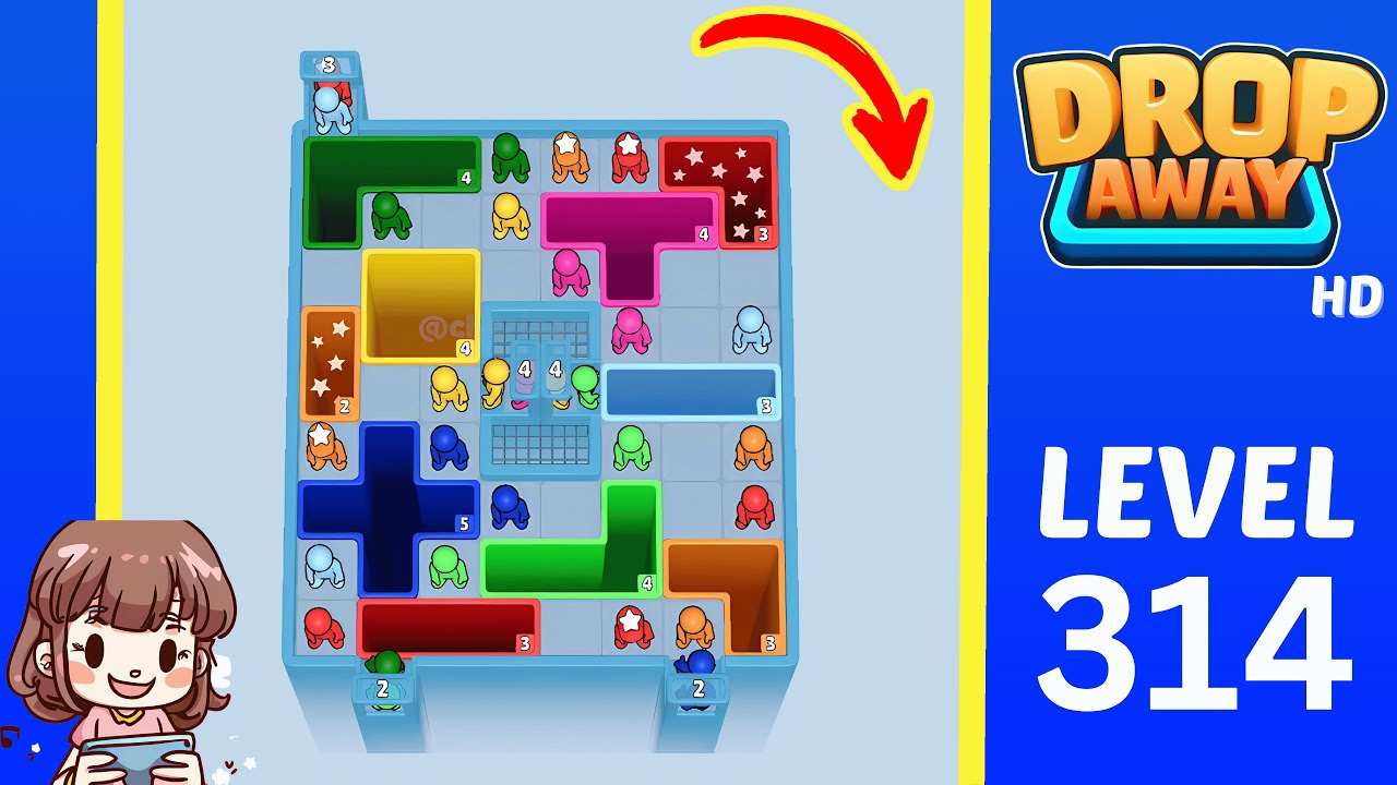 Drop Away Level 314: Drop Away Level 314 - Walkthrough Solution Game