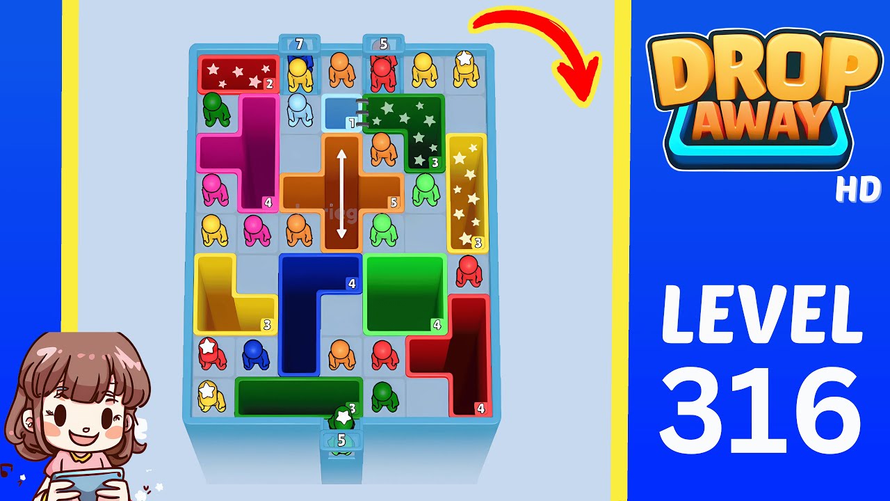Drop Away Level 316: Drop Away Level 316 - Walkthrough Solution Game