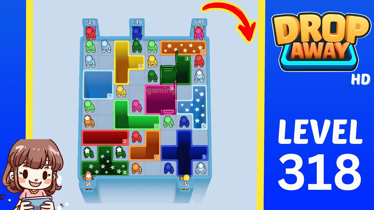 Drop Away Level 318: Drop Away Level 318 - Walkthrough Solution Game