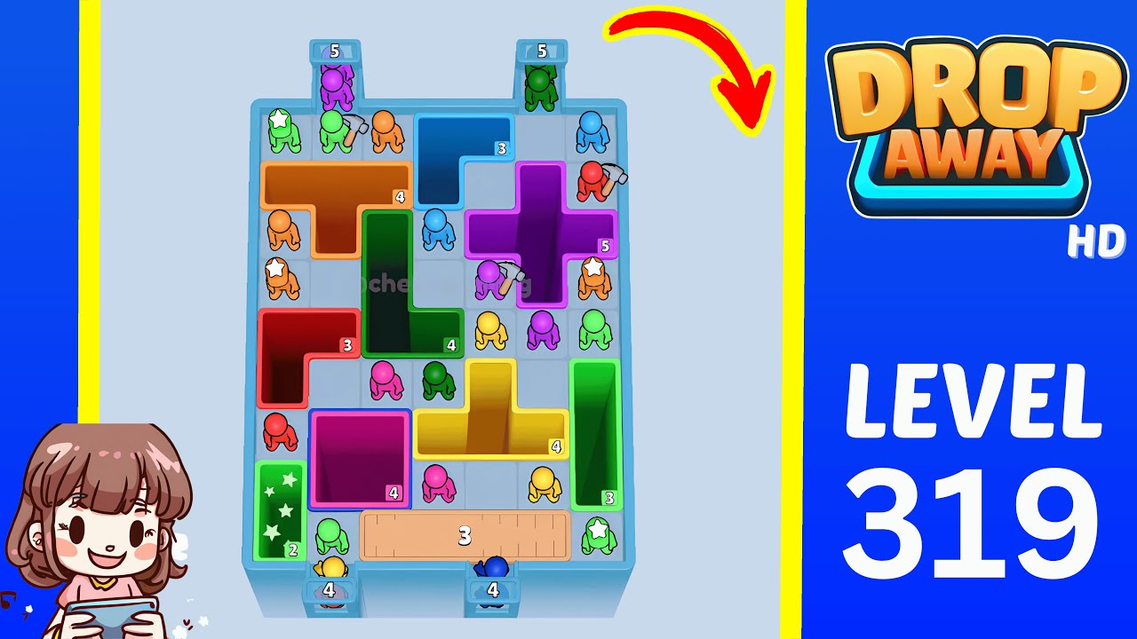 Drop Away Level 319: Drop Away Level 319 - Walkthrough Solution Game