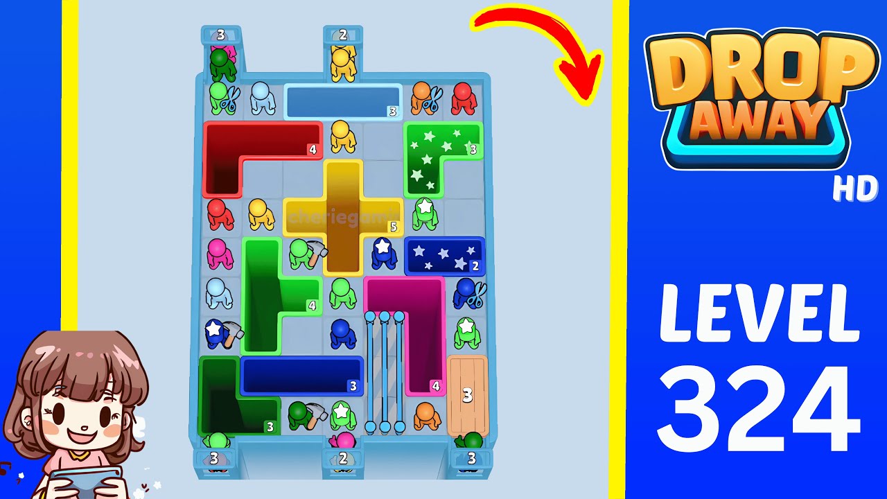 Drop Away Level 324: Drop Away Level 324 - Walkthrough Solution Game
