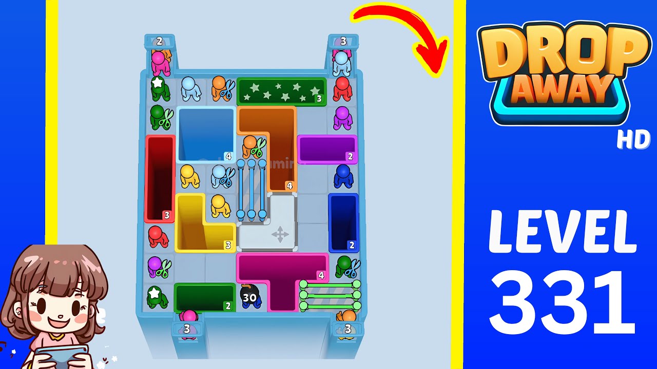Drop Away Level 331: Drop Away Level 331 - Walkthrough Solution Game