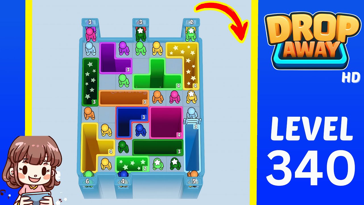 Drop Away Level 340: Drop Away Level 340 - Walkthrough Solution Game