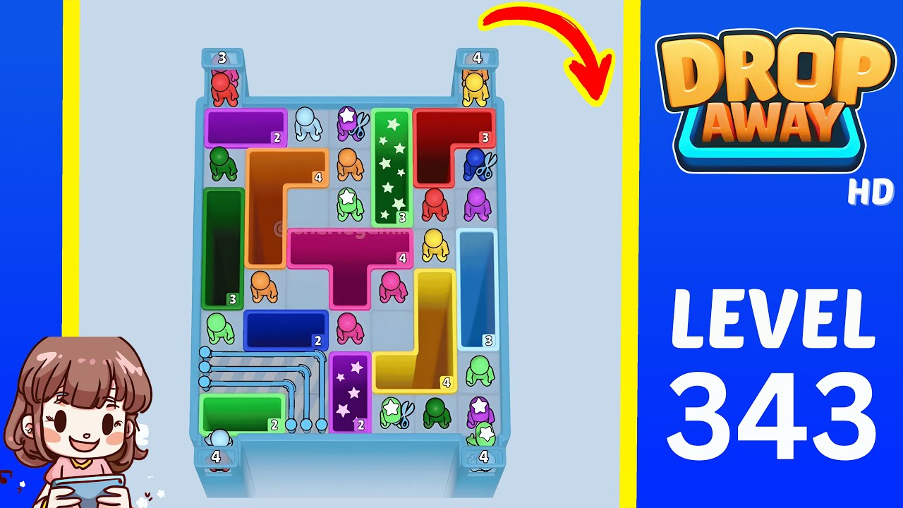 Drop Away Level 343: Drop Away Level 343 - Walkthrough Solution Game