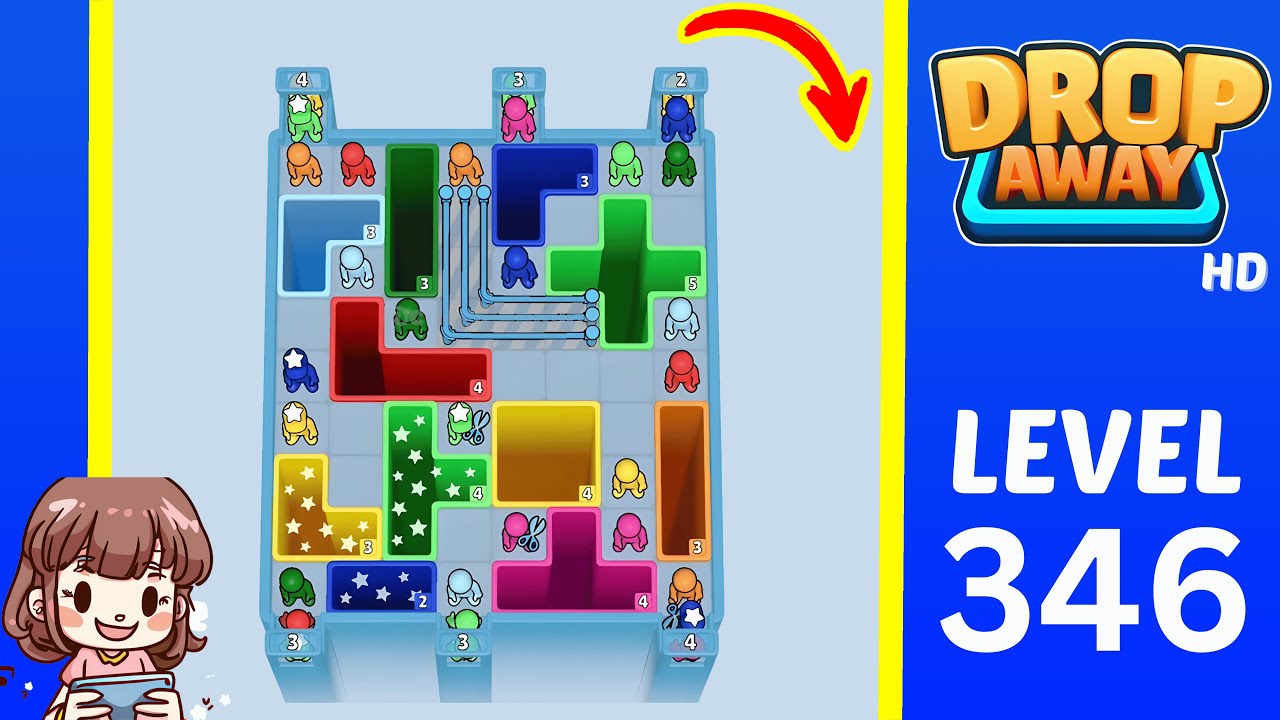 Drop Away Level 346: Drop Away Level 346 - Walkthrough Solution Game