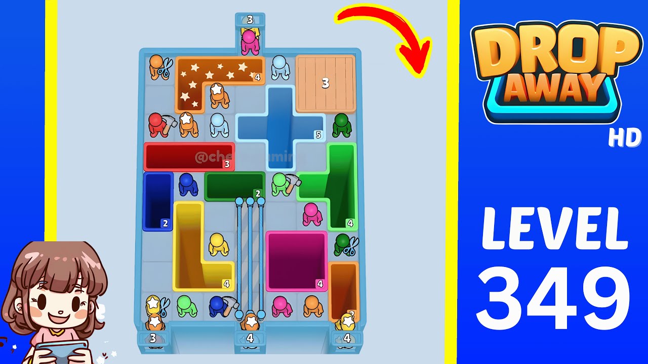 Drop Away Level 349: Drop Away Level 349 - Walkthrough Solution Game